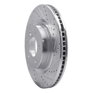 Land Rover Range Rover Sport Brake Rotor (1) - Front Right - R1 Concepts - Drilled & Slotted - Silver - `05-`09